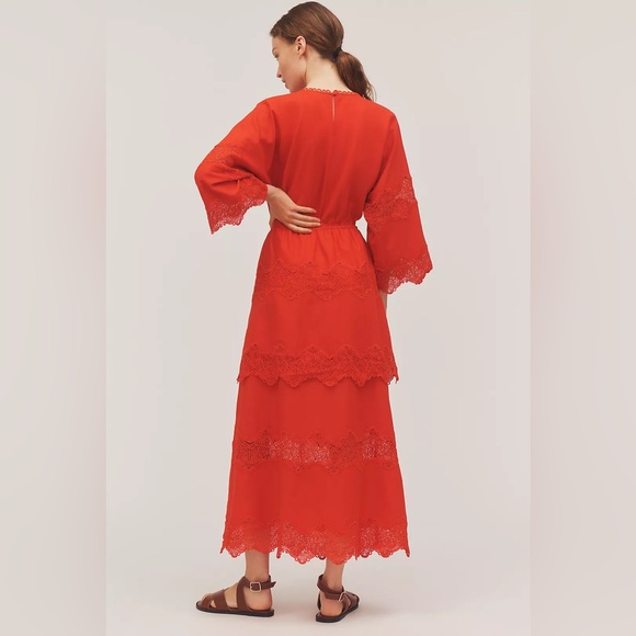 Anthropologie Farm Rio x Anthropologie V-Neck Tie-Front Midi Dress - Picture 4 of 12